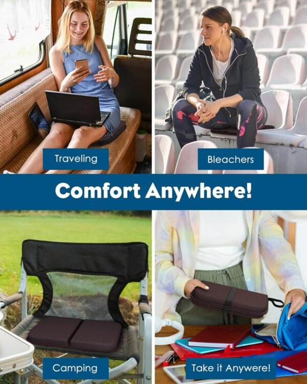 Gel Seat Cushion, Portable Travel Cushion for Long Sitting, Thick & Foldable, 16.5" x 12" Large Size Chair Seat Cushions for Office Chair Car Wheelchair, Relief Sciatica Coccyx Pain - Image 6